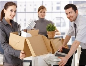 office employees moving